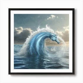 Unicorn In The Ocean Art Print