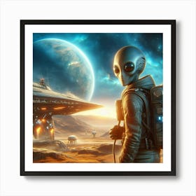 Alien In Space Art Print