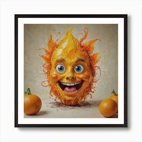 Flaming Oranges Art Print