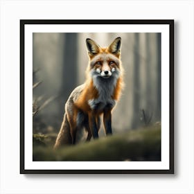 Red Fox In The Forest 44 Art Print