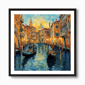 Venice At Sunset 2 Art Print