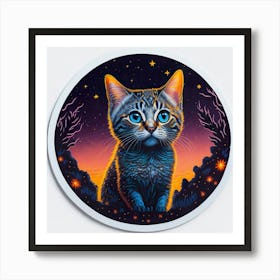 Cat Colored Sky (48) Art Print