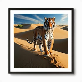 Tiger In The Desert 3 Art Print