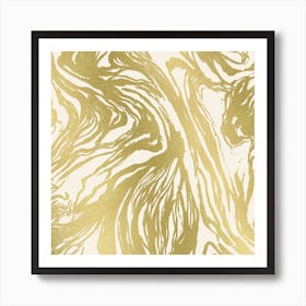 Gold Marble Square Art Print