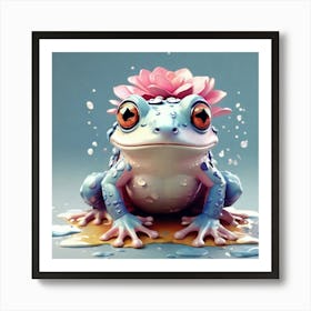 Frog With Flower Art Print