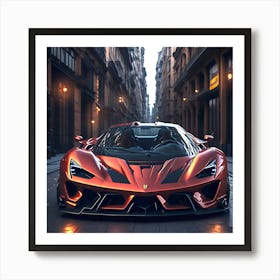 Supercar In A City Art Print