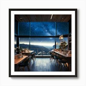 Firefly Futuristic Nordic Coffee Shop With A Cosmic View 97893 (2) Art Print