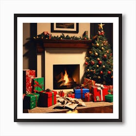 Christmas Tree With Presents 27 Art Print