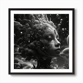 Black And White Digital Art Art Print