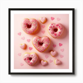 Heart Shaped Donuts Art Print