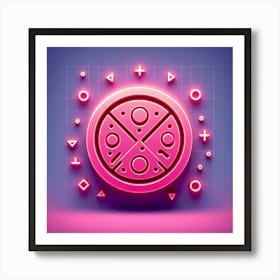 Neon Pizza 1 Art Print