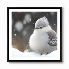 Bird In The Snow 1 Art Print
