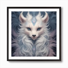 An Ethereal And Dreamlike Creature With Fur Adorned In Surreal And Dream Inspired Patterns Blurring The Line Between Reality And The Rea Art Print