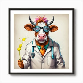 Doctor Cow Art Print