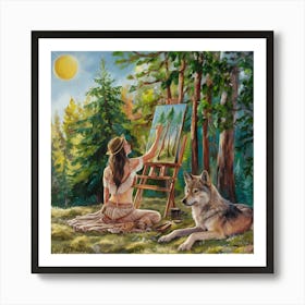 Wolf Painting 1 Art Print