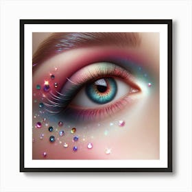 Colorful Eye With Sparkles Art Print