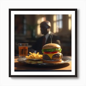 Burger And Fries 19 Art Print