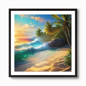 Sunset On The Beach 23 Art Print