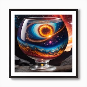 Galaxy In A Glass Art Print