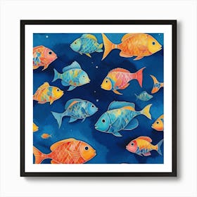 Colorful Fishes Art Print