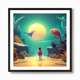 Pondering Ocean Art Print