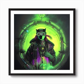 Cybergoth Cat Man Art Print