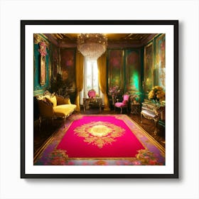 Futuristic Beautiful French Mansion Interior Glamo (28) Art Print