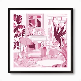 Abstract Broken Reality Light Pink Tones 1 Art Print