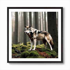 Wolf In The Forest 19 Art Print
