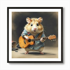 Hamster Playing Guitar 1 Art Print