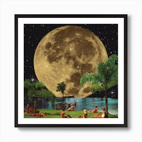 Moon Summer Square Art Print