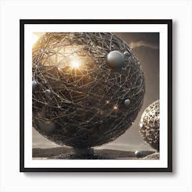 Wire Spheres Art Print