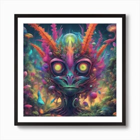 Imagination, Trippy, Synesthesia, Ultraneonenergypunk, Unique Alien Creatures With Faces That Looks (11) Art Print