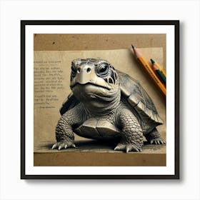 Turtle Drawing 13 Art Print