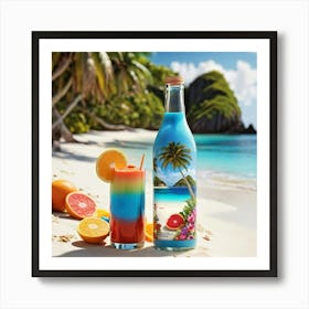 Tropical Drink On The Beach Art Print