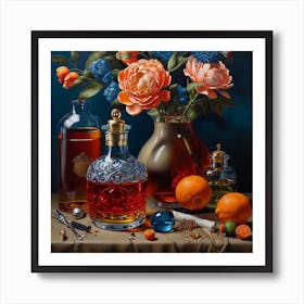 'Drinks And Flowers' Art Print