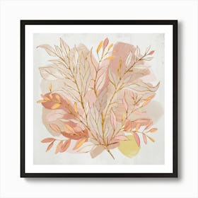 Abstract Leaves Canvas Print Art Print