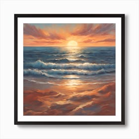 Sunset On The Beach Art Print