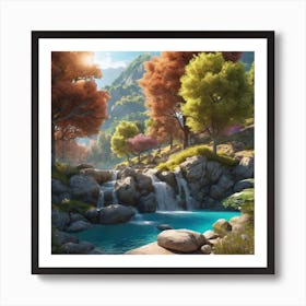 Peaceful Landscapes Ultra Hd Realistic Vivid Colors Highly Detailed Uhd Drawing Pen And Ink P Art Print