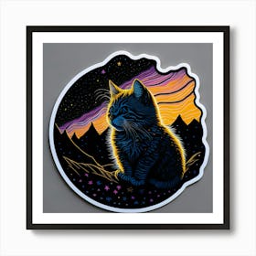 Cat Colored Sky (140) 1 Art Print