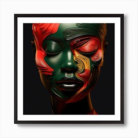 3d Rendering Of African Woman Art Print