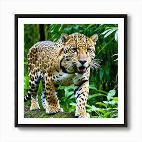 Jaguar Wildcat Feline Predator Carnivore Big Cat Spotted Wildlife Rainforest Stealthy Powe (3) Art Print