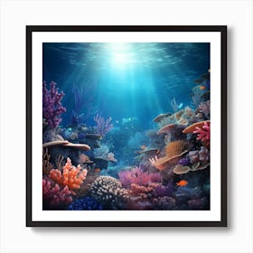 Coral Reef Background Art Print