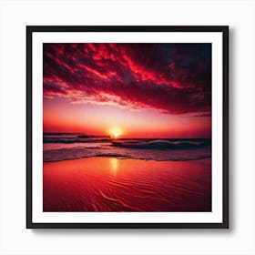 Sunset On The Beach 824 Art Print