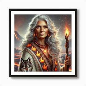 Elder Yara Flame Keeper Art Print