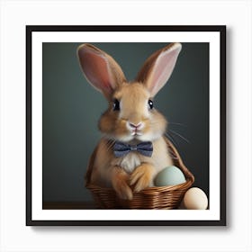 Easter Bunny In Basket Art Print