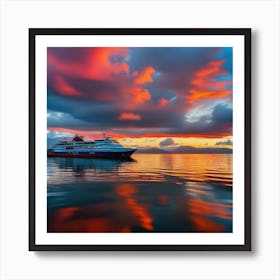 Sunset Cruise Ship 15 Art Print