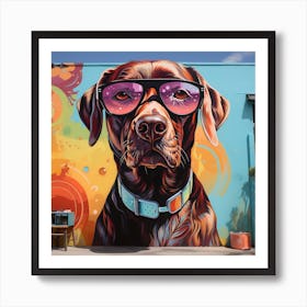 Dog In Sunglasses 4 Art Print