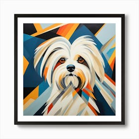 Abstract modernist maltese dog Art Print