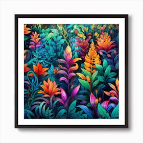 Colorful Tropical Jungle Art Print